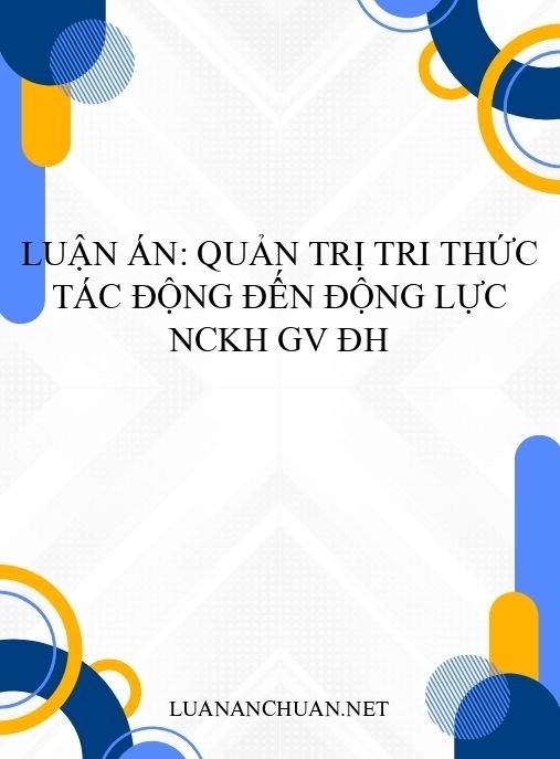 Luận án: Quản trị tri thức tác động đến động lực NCKH GV ĐH