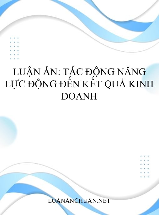 Luận án: Tác động năng lực động đến kết quả kinh doanh