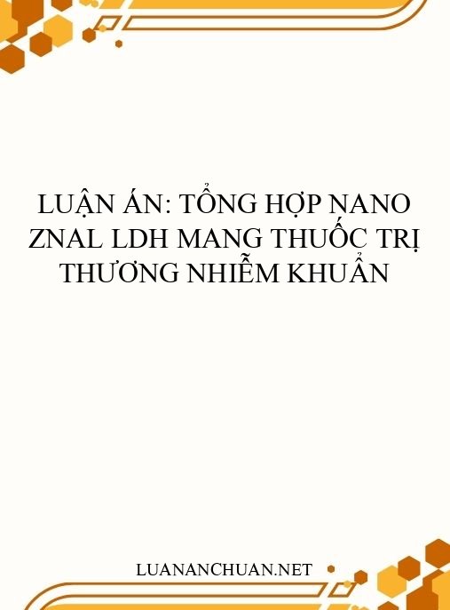 Luận án: Tổng hợp nano ZnAl LDH mang thuốc trị thương nhiễm khuẩn