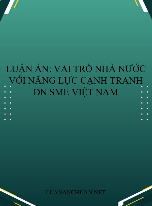 Luận án: Vai trò Nhà nước với năng lực cạnh tranh DN SME Việt Nam